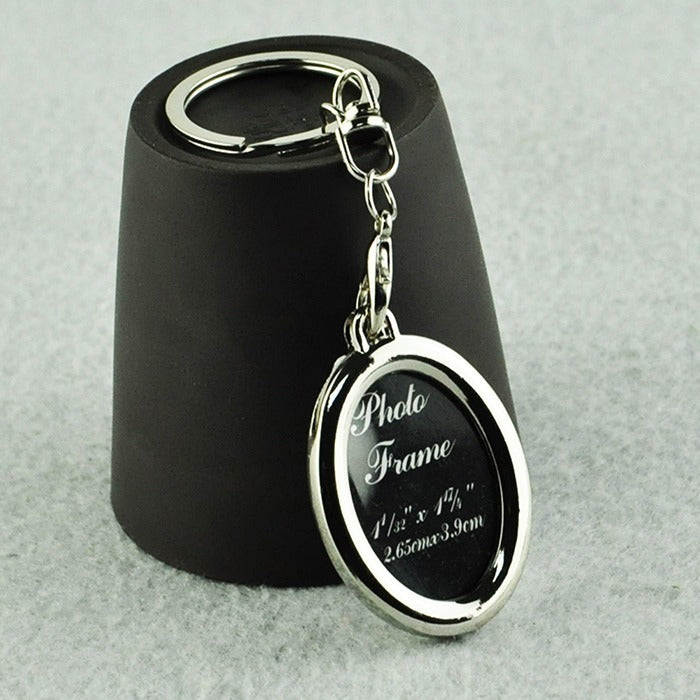Breloc metalic insertie foto oval