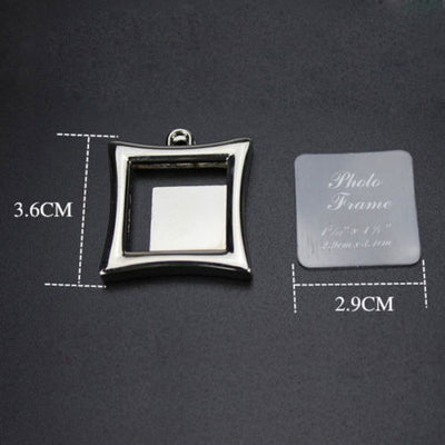 Breloc metalic insertie foto patrat