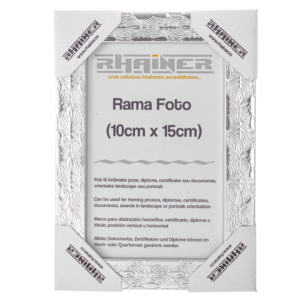 Rama foto Leon argintiu texturat 10x15