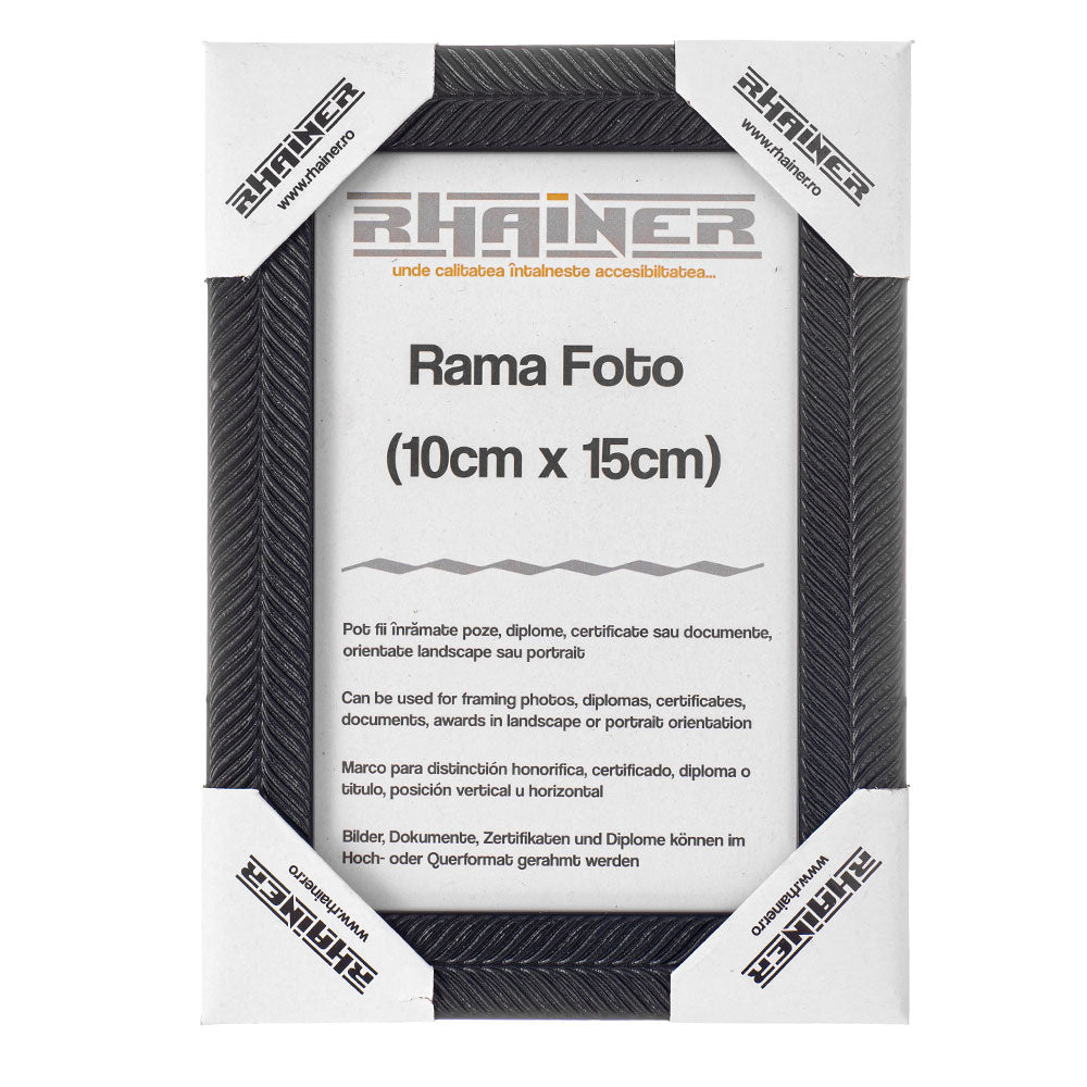 Rama foto Leon negru texturat 10x15