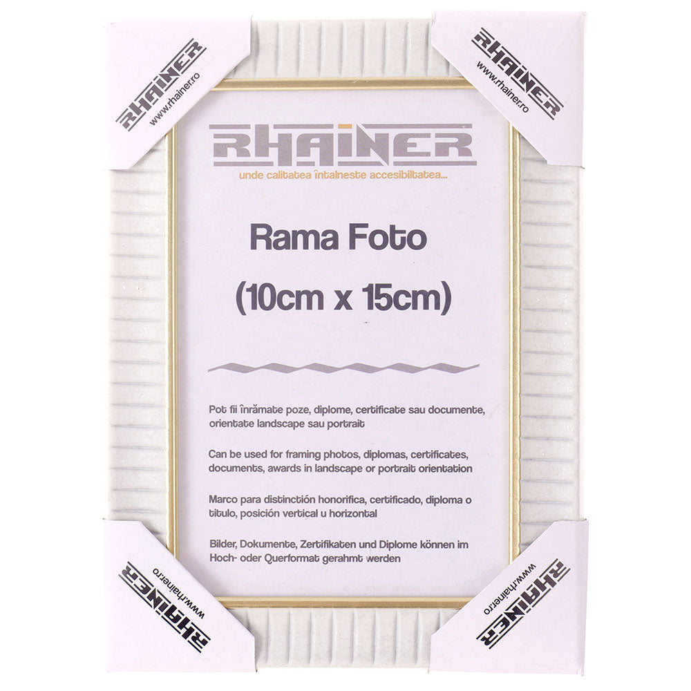 Rama foto Merida alb+auriu 10x15