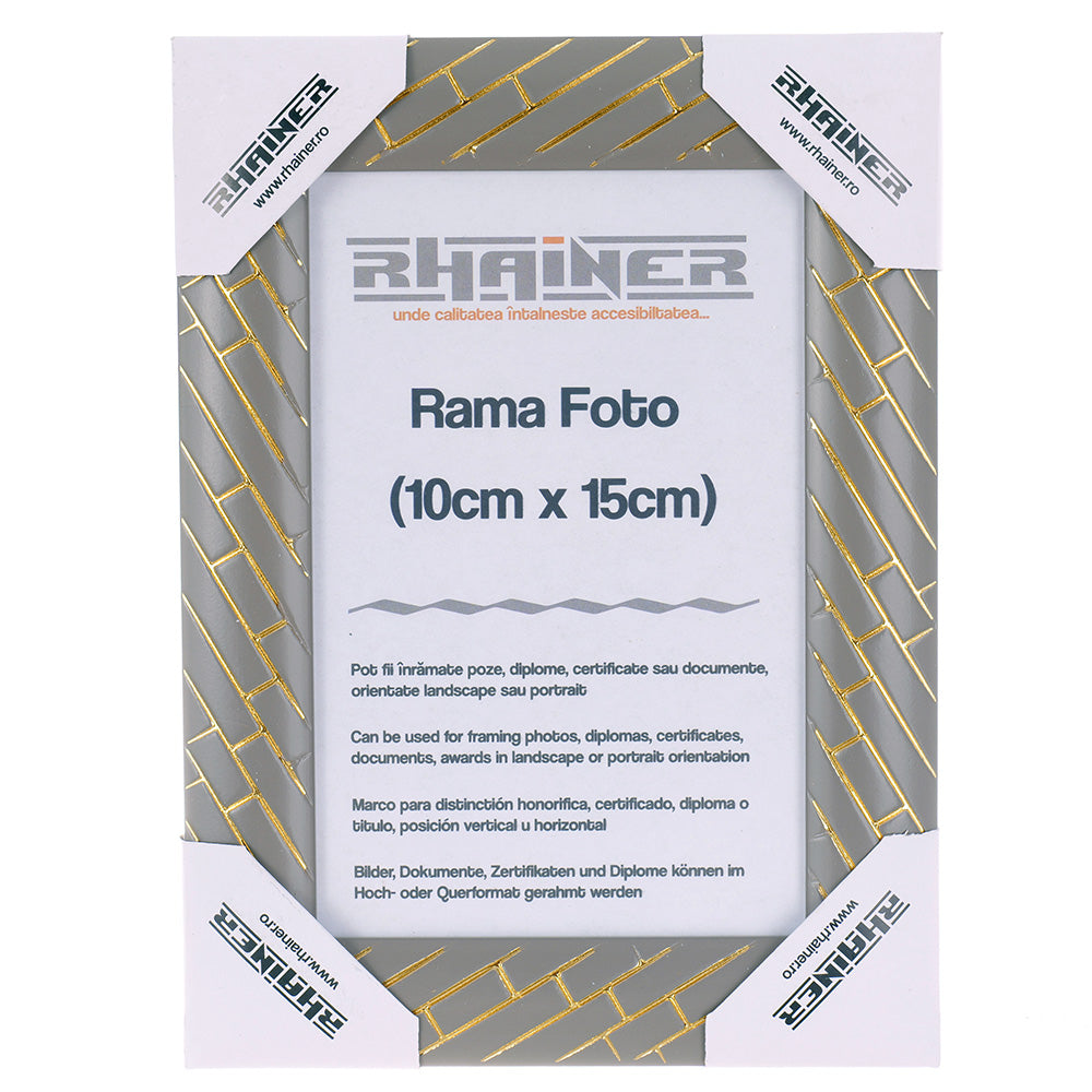 Rama foto Barrio gri+auriu 10x15