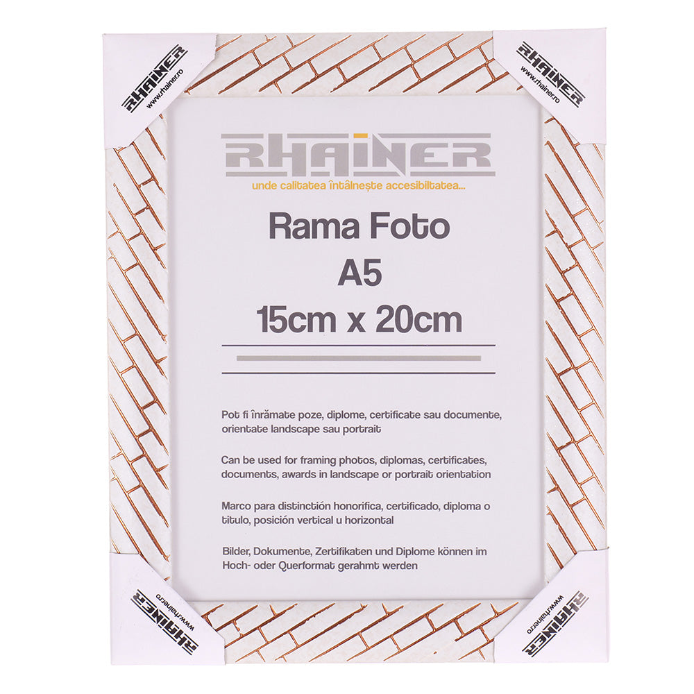 Rama foto Barrio alb+auriu rose A5