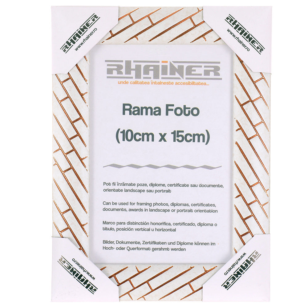 Rama foto Barrio alb+auriu rose 10x15
