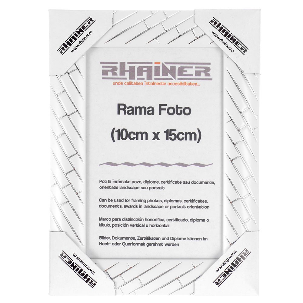 Rama foto Barrio alb+argintiu 10x15