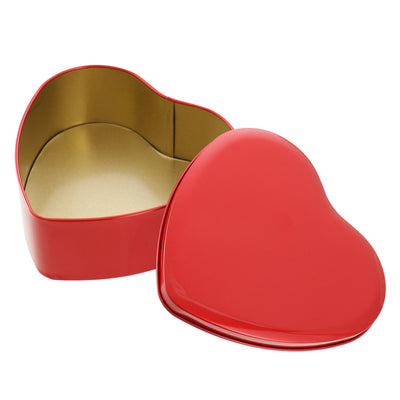 Piros fém doboz szív 12x11x5