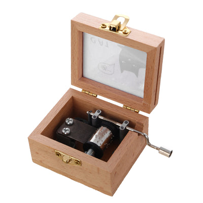 Wooden music box with photo insert