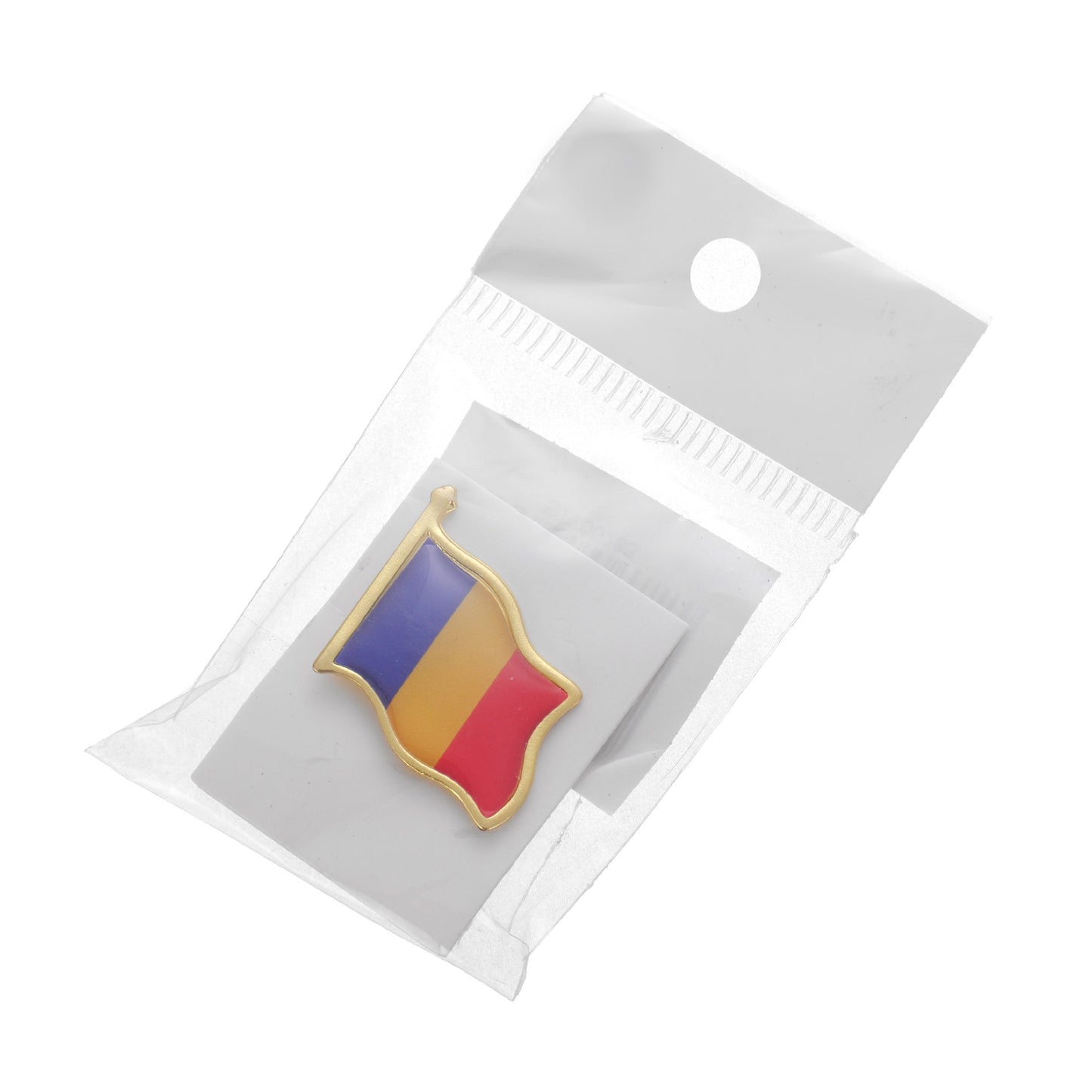 Pin metalic auriu steag ROMANIA