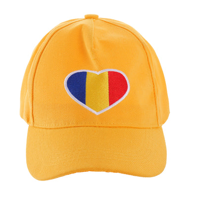 Yellow cap tricolor heart ROMANIA