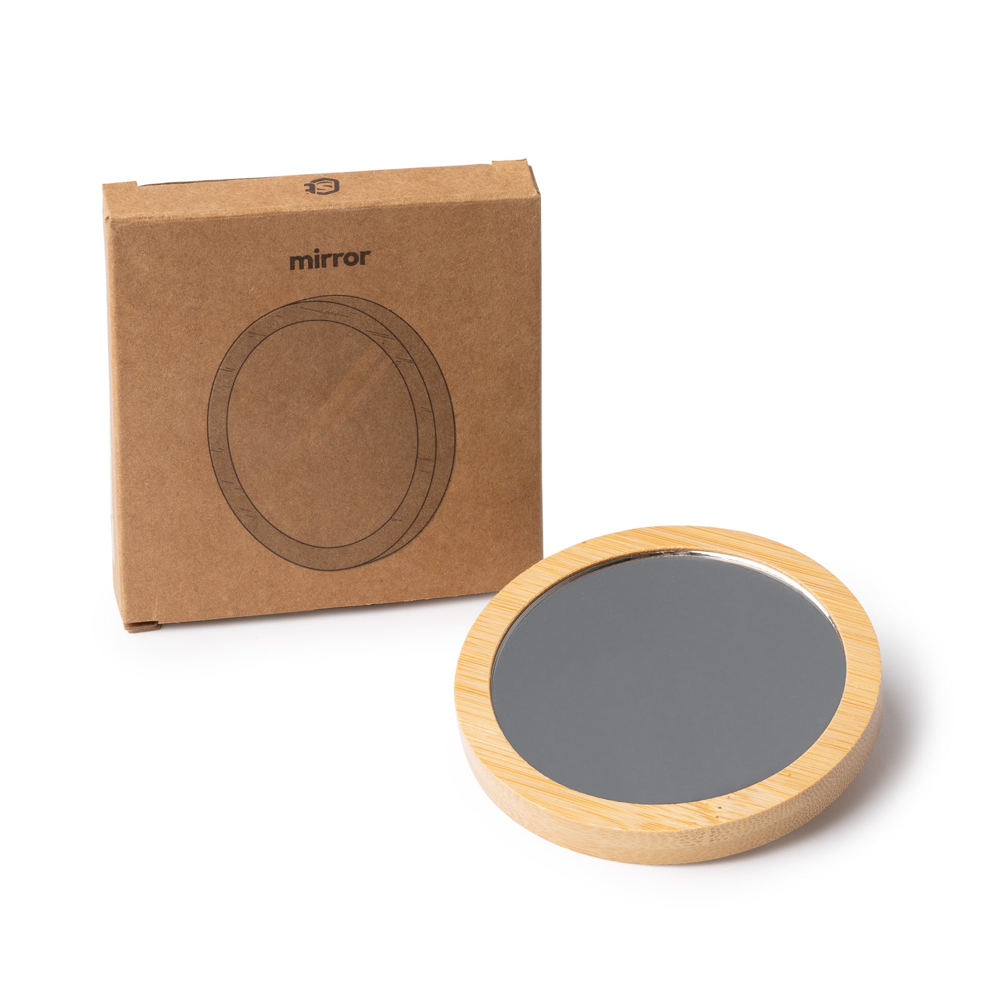 Oglinda de buzunar din lemn bambus ES1487S129 - Green Print