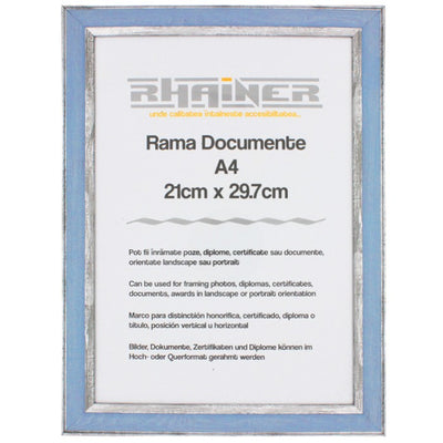 Alicante blue+silver photo frame A4