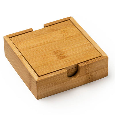 Set de 4 suporti de pahar din bambus