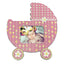 Magnet carucior bebe roz insertie foto
