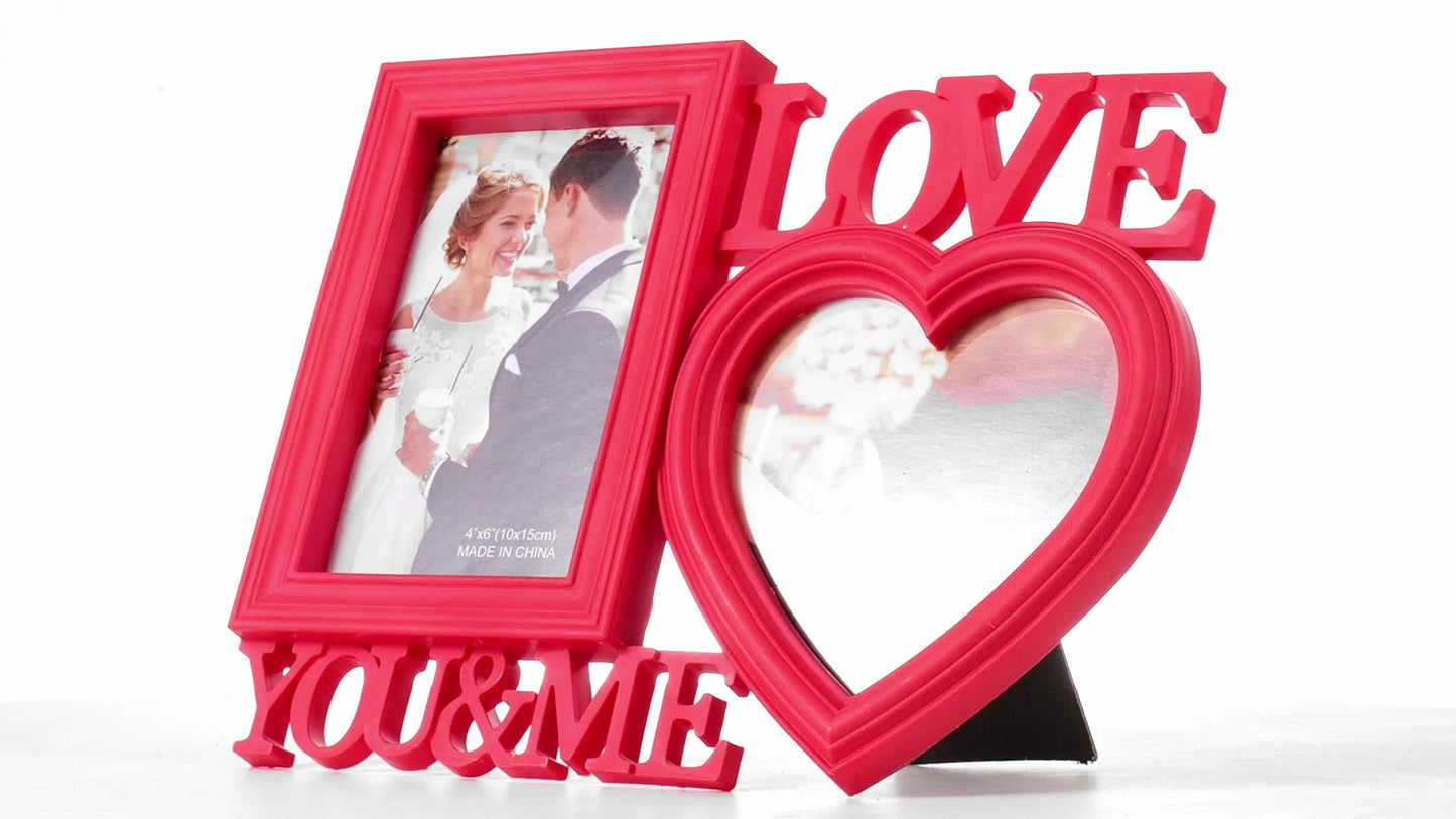 Rama foto colaj rosie LOVE YOU&ME 2 poze