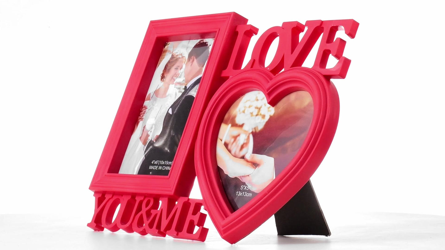 Rama foto colaj rosie LOVE YOU&ME 2 poze