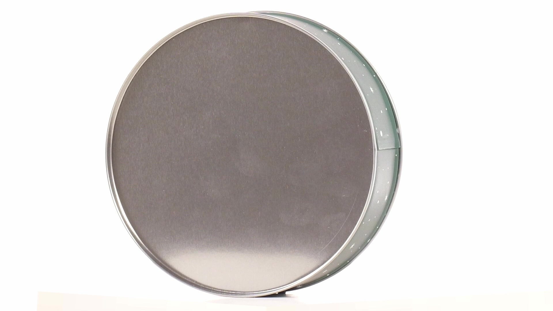 Cutie metalica rotunda verde cu model Mos Craciun XM724624 - Green Print