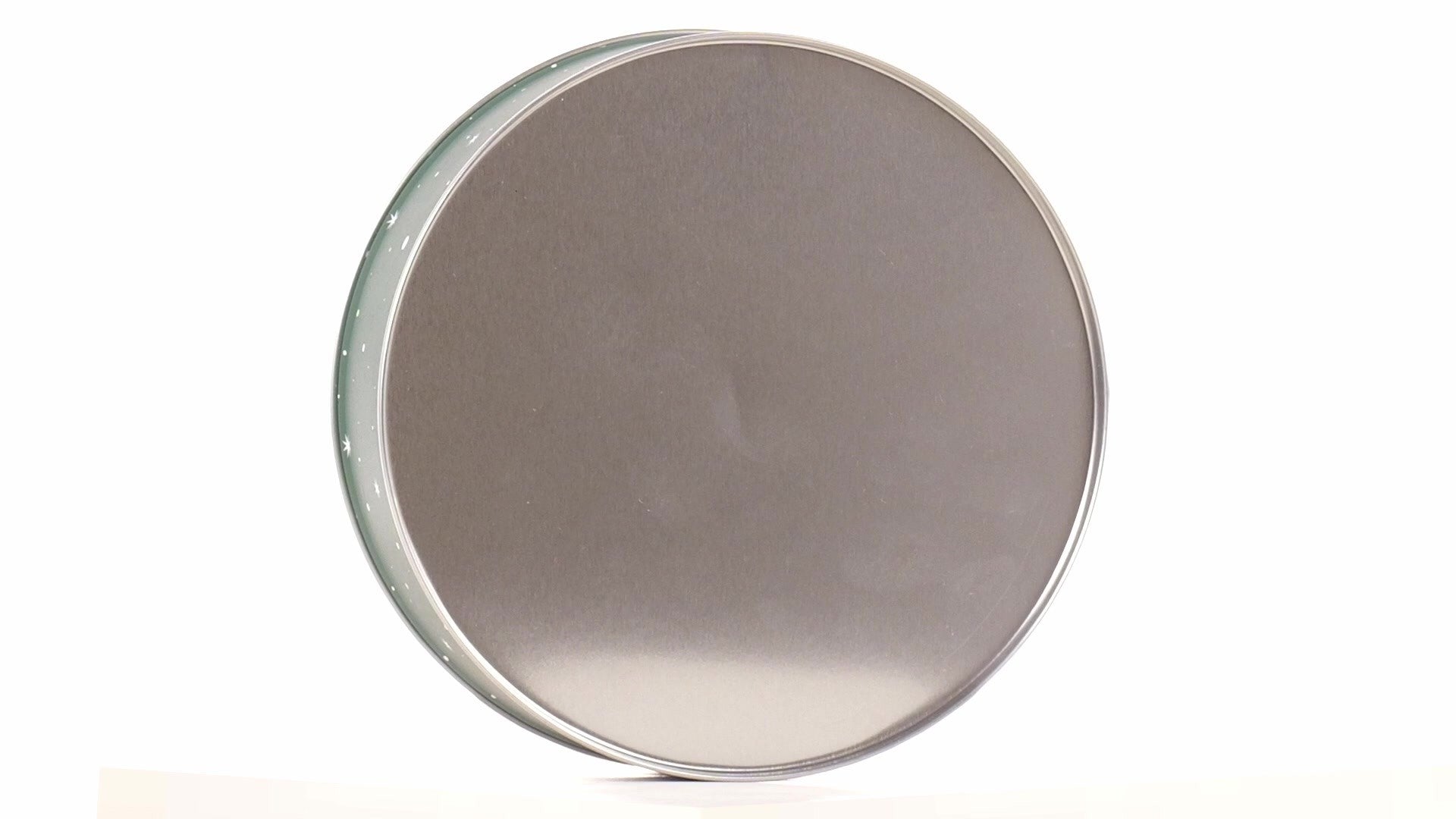 Cutie metalica rotunda verde cu model Mos Craciun XM724624 - Green Print