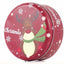 Cutie metalica rotunda rosie cu model ren de Craciun XM724789 - Green Print