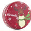 Cutie metalica rotunda rosie cu model ren de Craciun XM724789 - Green Print