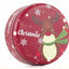 Cutie metalica rotunda rosie cu model ren de Craciun XM724789 - Green Print