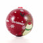 Red metal Christmas tree ornament with reindeer pattern Ø7 cm