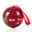 Red metal Christmas tree ornament with reindeer pattern Ø7 cm