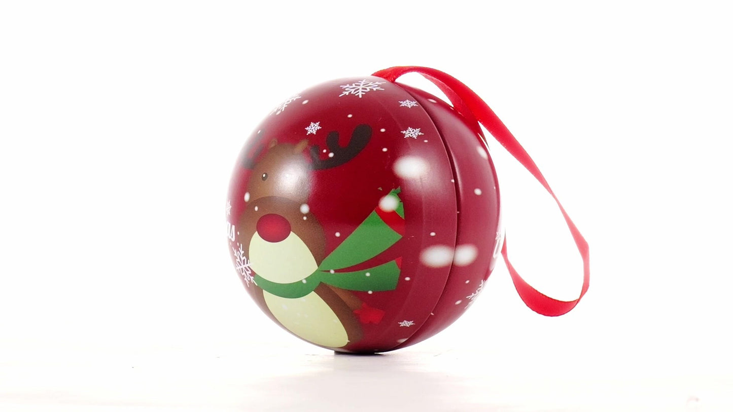 Glob de brad metalic rosu cu model ren Ø7 cm