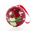 Red metal Christmas tree ornament with reindeer pattern Ø7 cm