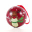 Red metal Christmas tree ornament with reindeer pattern Ø7 cm