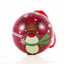 Red metal Christmas tree ornament with reindeer pattern Ø7 cm