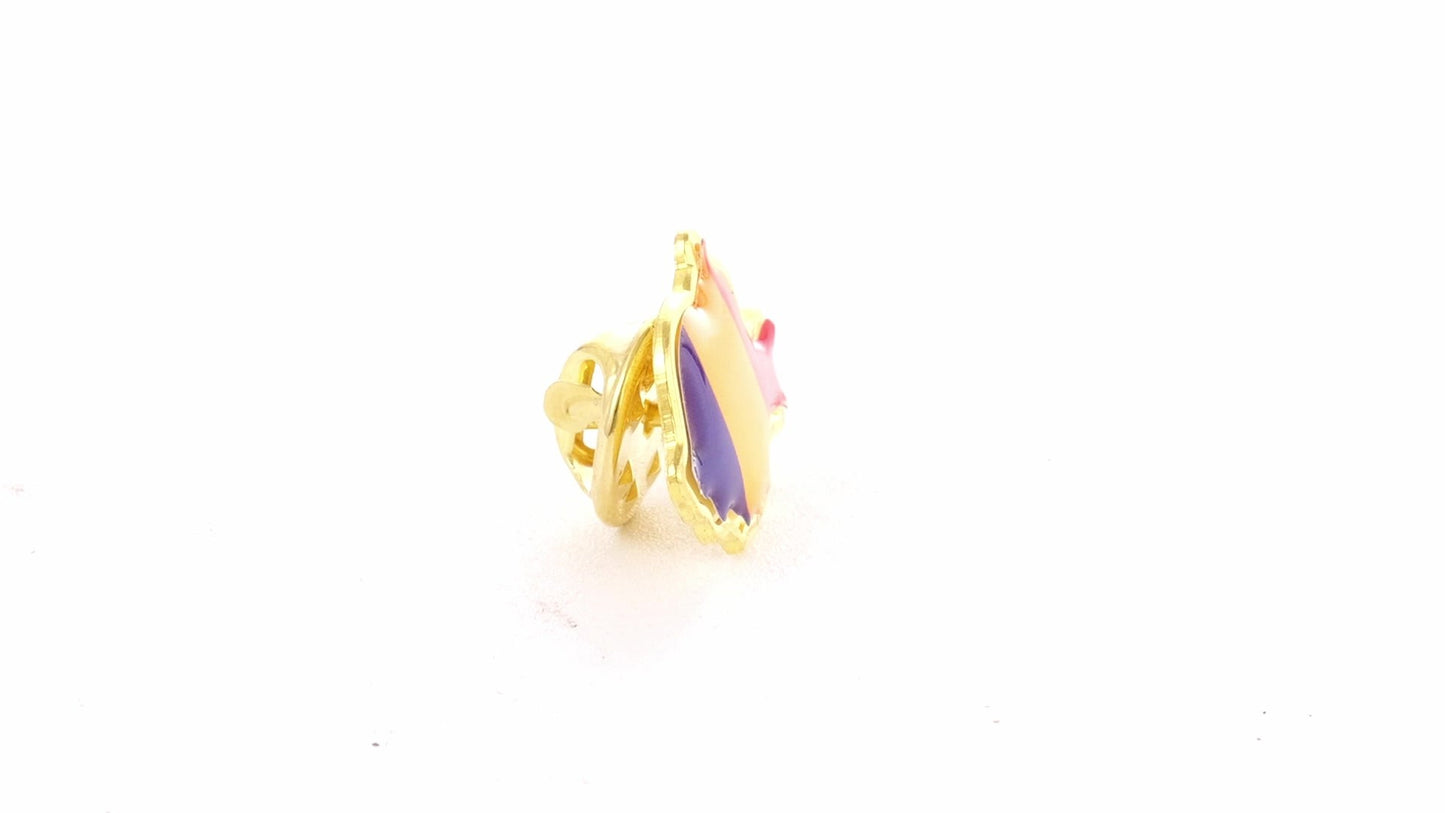 Pin metalic auriu tricolor ROMANIA