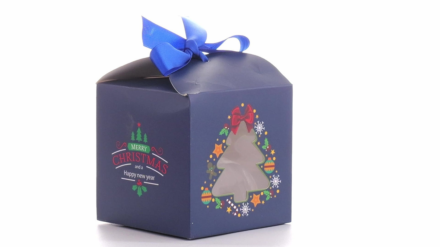 Christmas dog bowls with blue bow