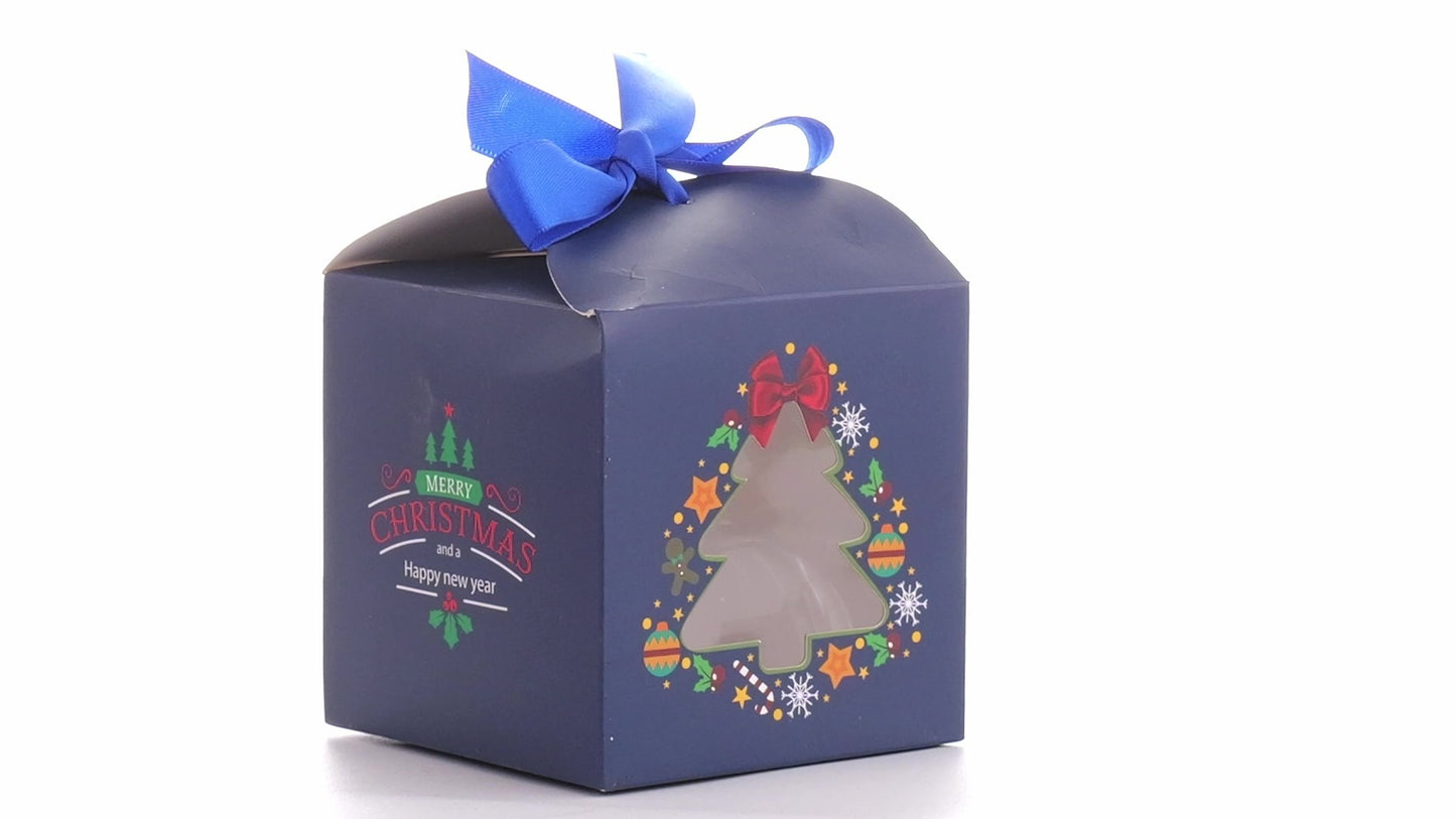 Christmas dog bowls with blue bow