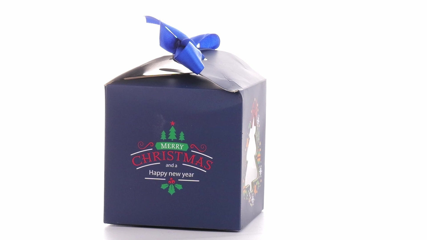 Christmas dog bowls with blue bow