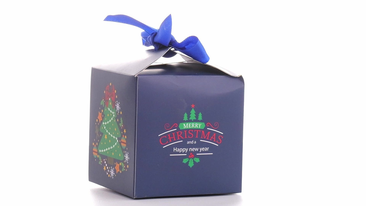Christmas dog bowls with blue bow