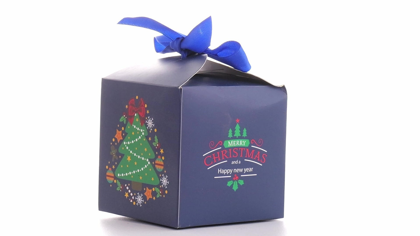 Christmas dog bowls with blue bow