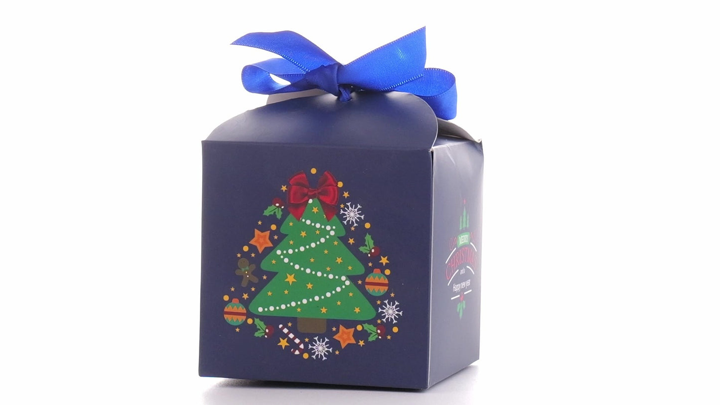 Christmas dog bowls with blue bow