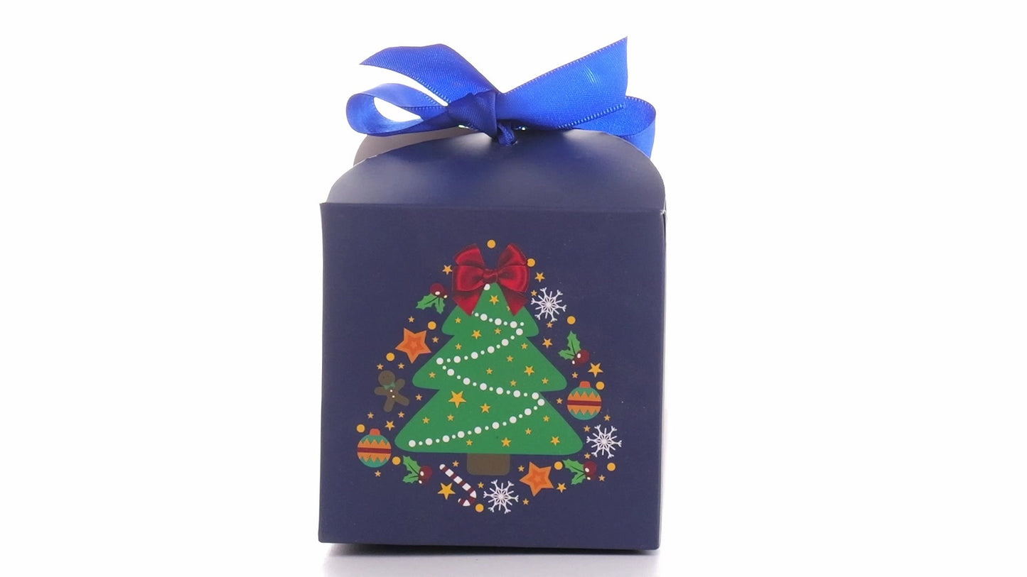 Christmas dog bowls with blue bow