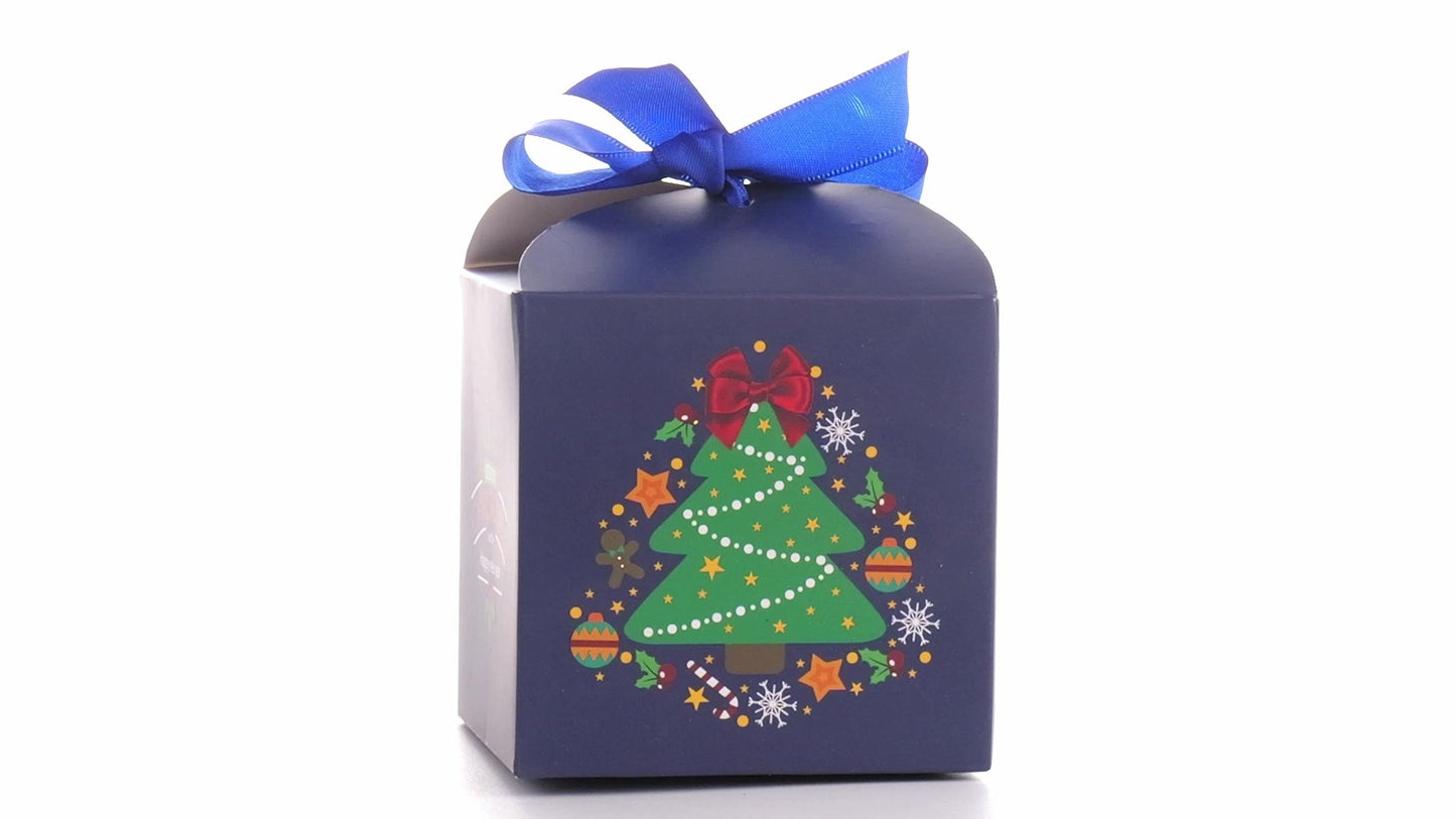 Christmas dog bowls with blue bow