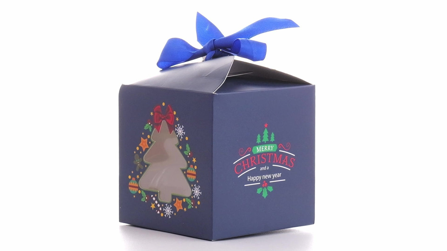 Christmas dog bowls with blue bow