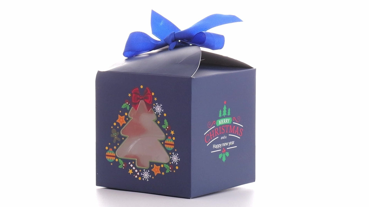 Christmas dog bowls with blue bow