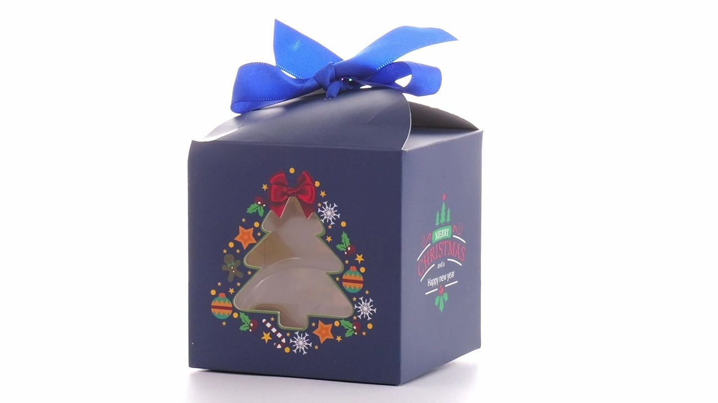 Christmas dog bowls with blue bow