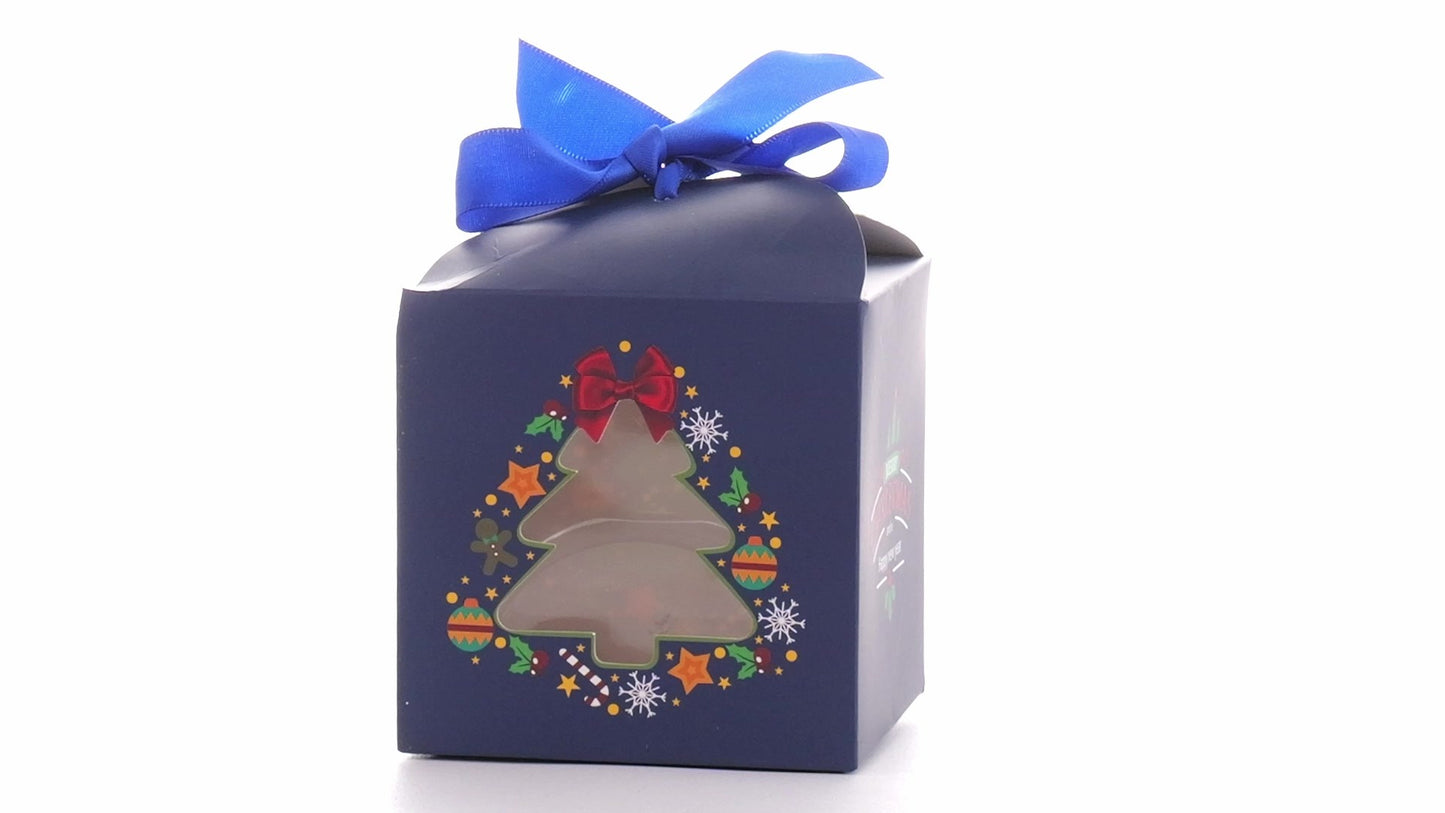 Christmas dog bowls with blue bow