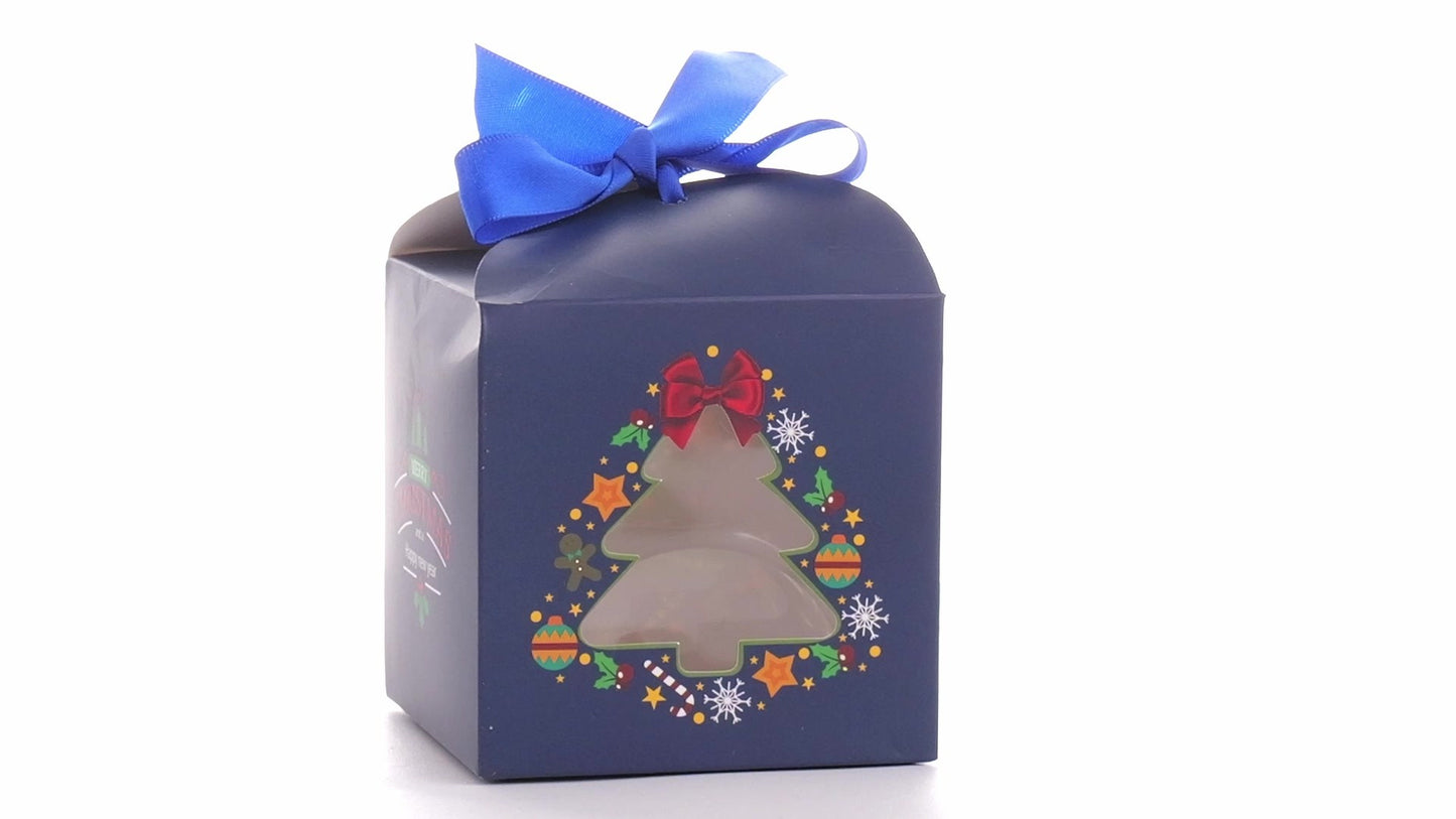 Christmas dog bowls with blue bow