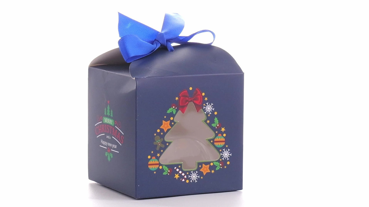 Christmas dog bowls with blue bow