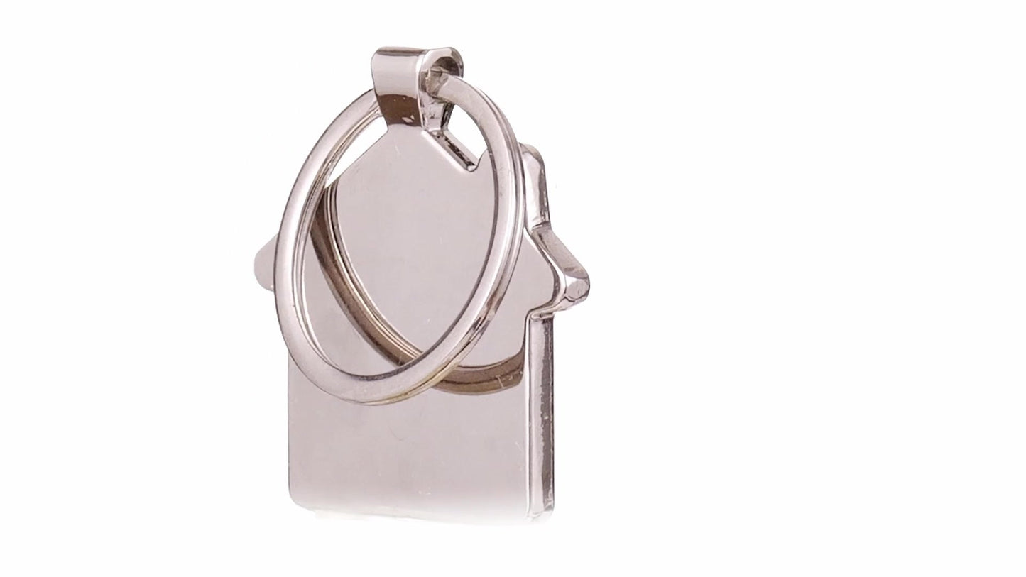 Engraved keychain wooden+metal house