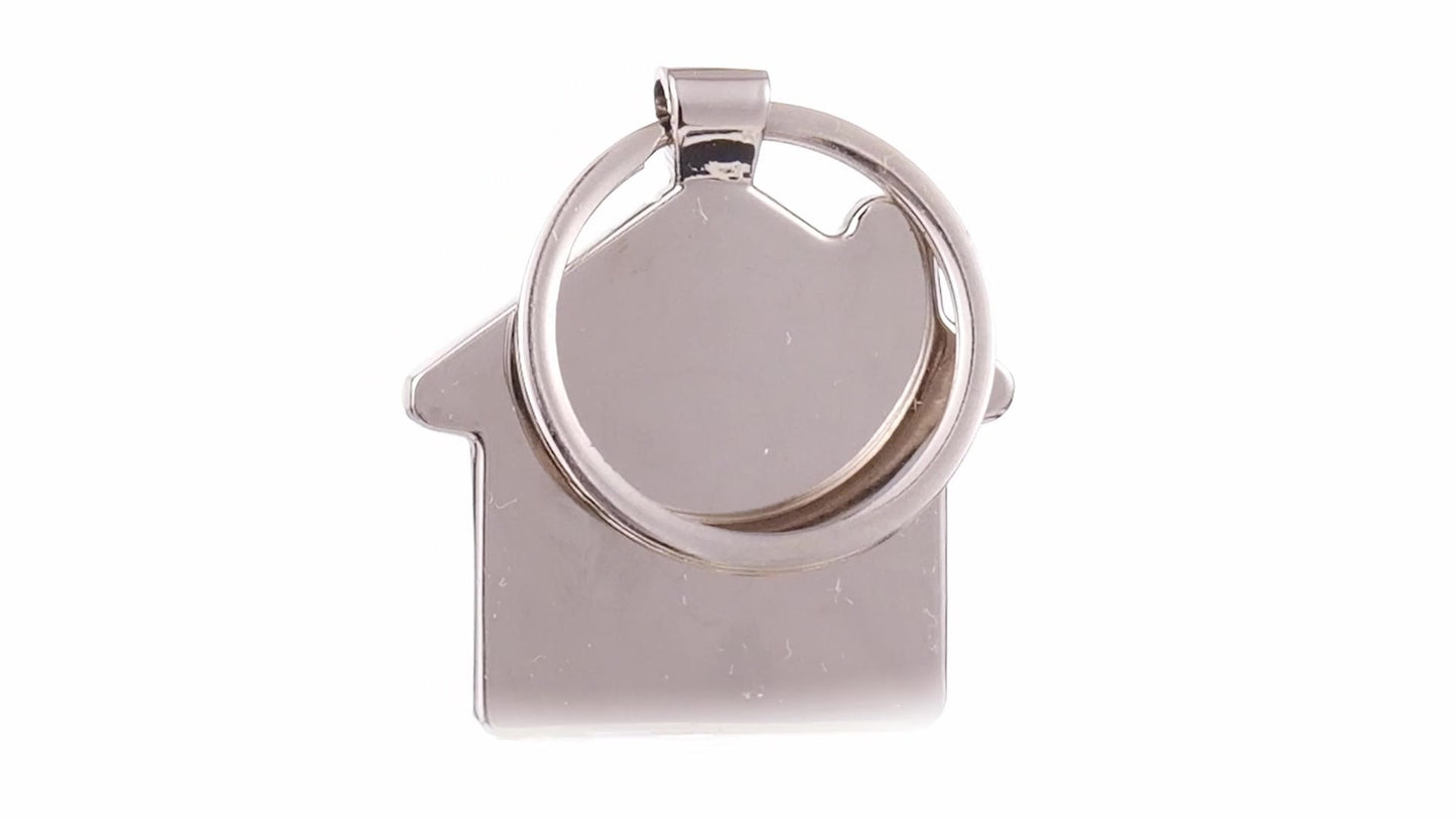 Engraved keychain wooden+metal house