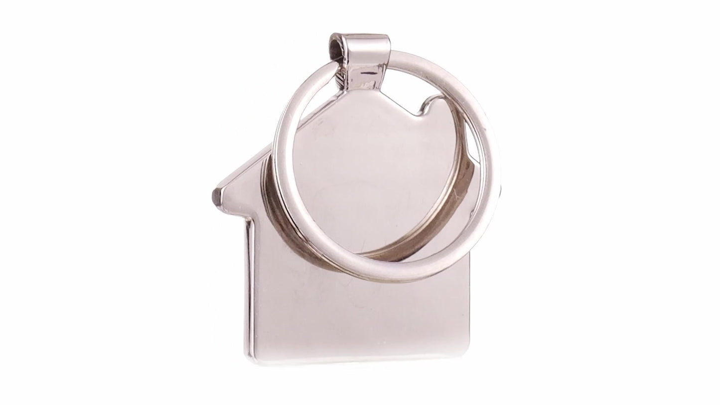 Engraved keychain wooden+metal house