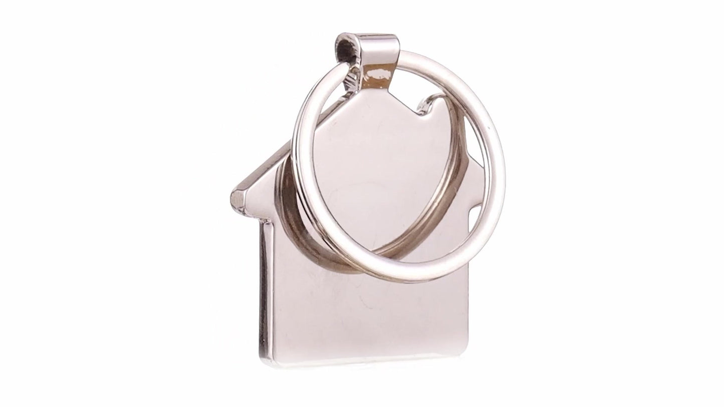 Engraved keychain wooden+metal house