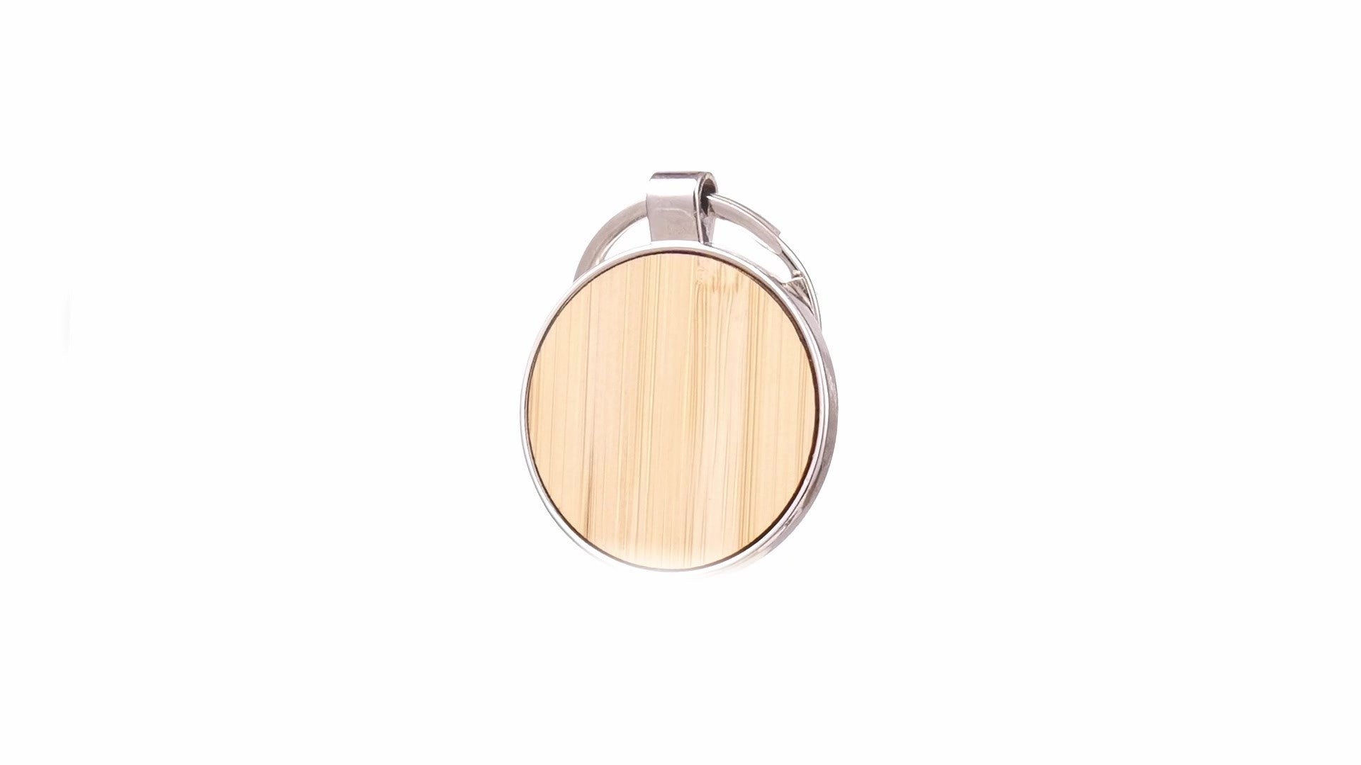 Breloc gravabil rotund lemn+metal KO1147S1982 - Green Print